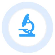 A microscope on a plate with a white background.