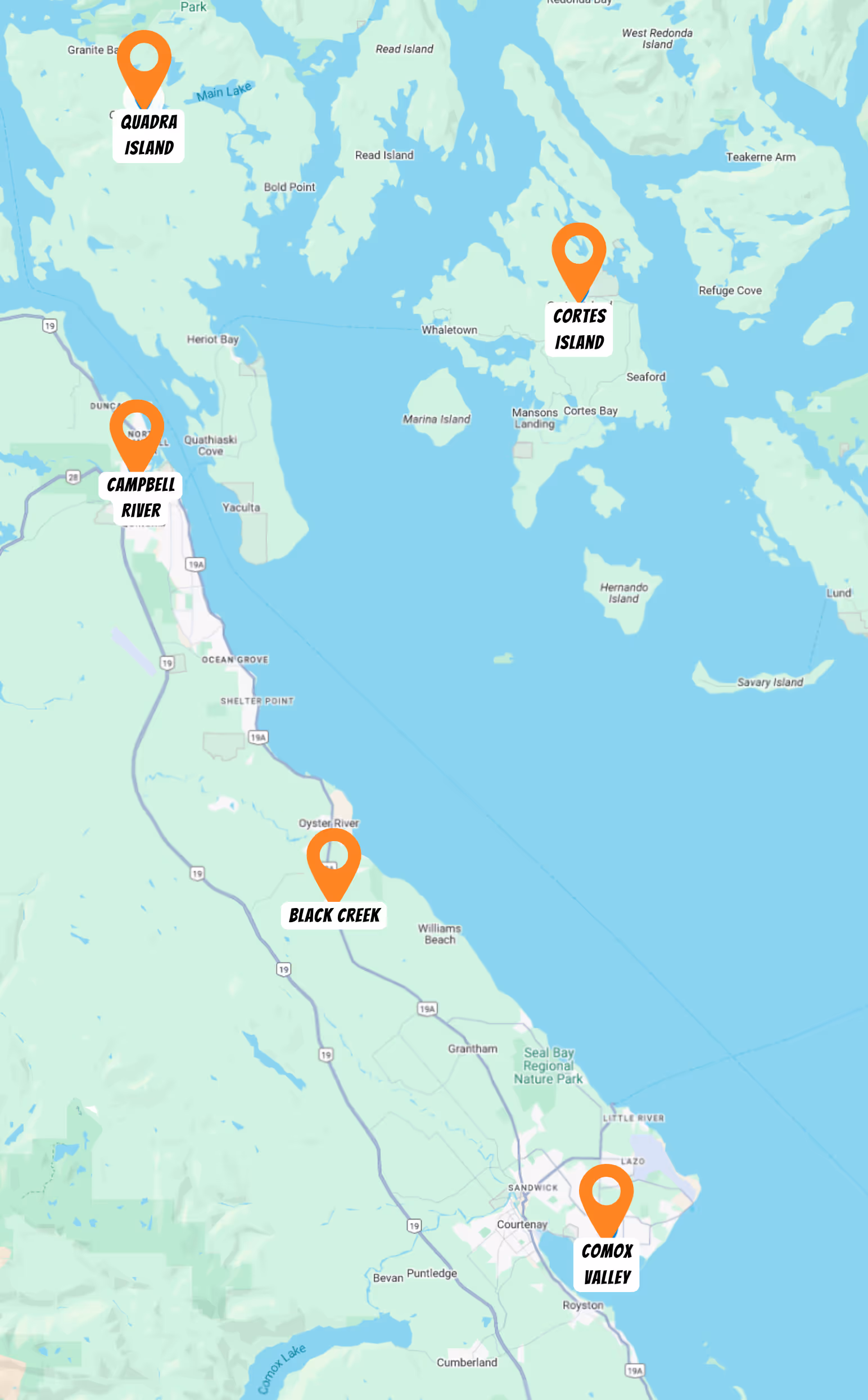 Dream Team Landscaping service areas map illustration