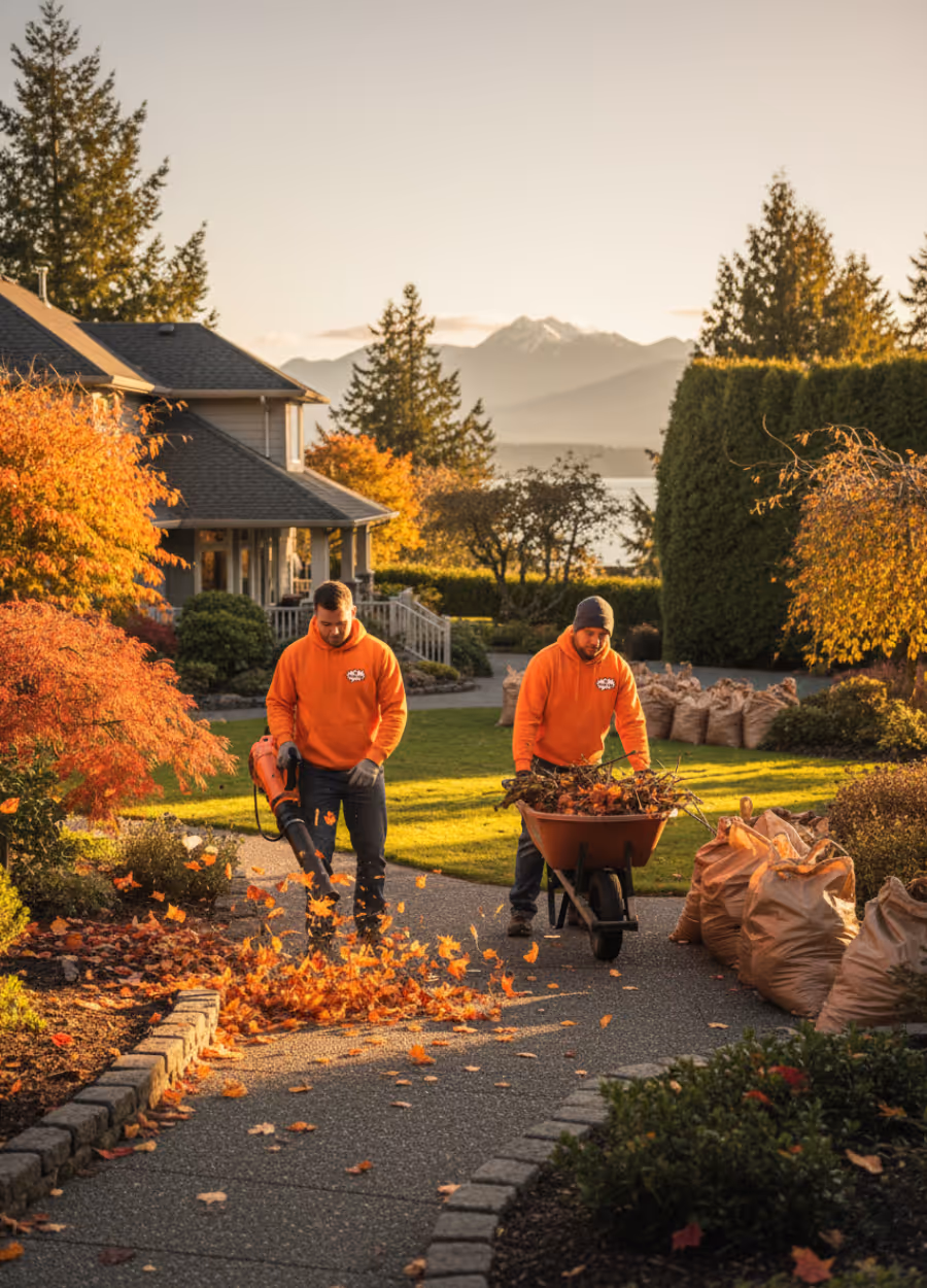 Professional yard cleanup service