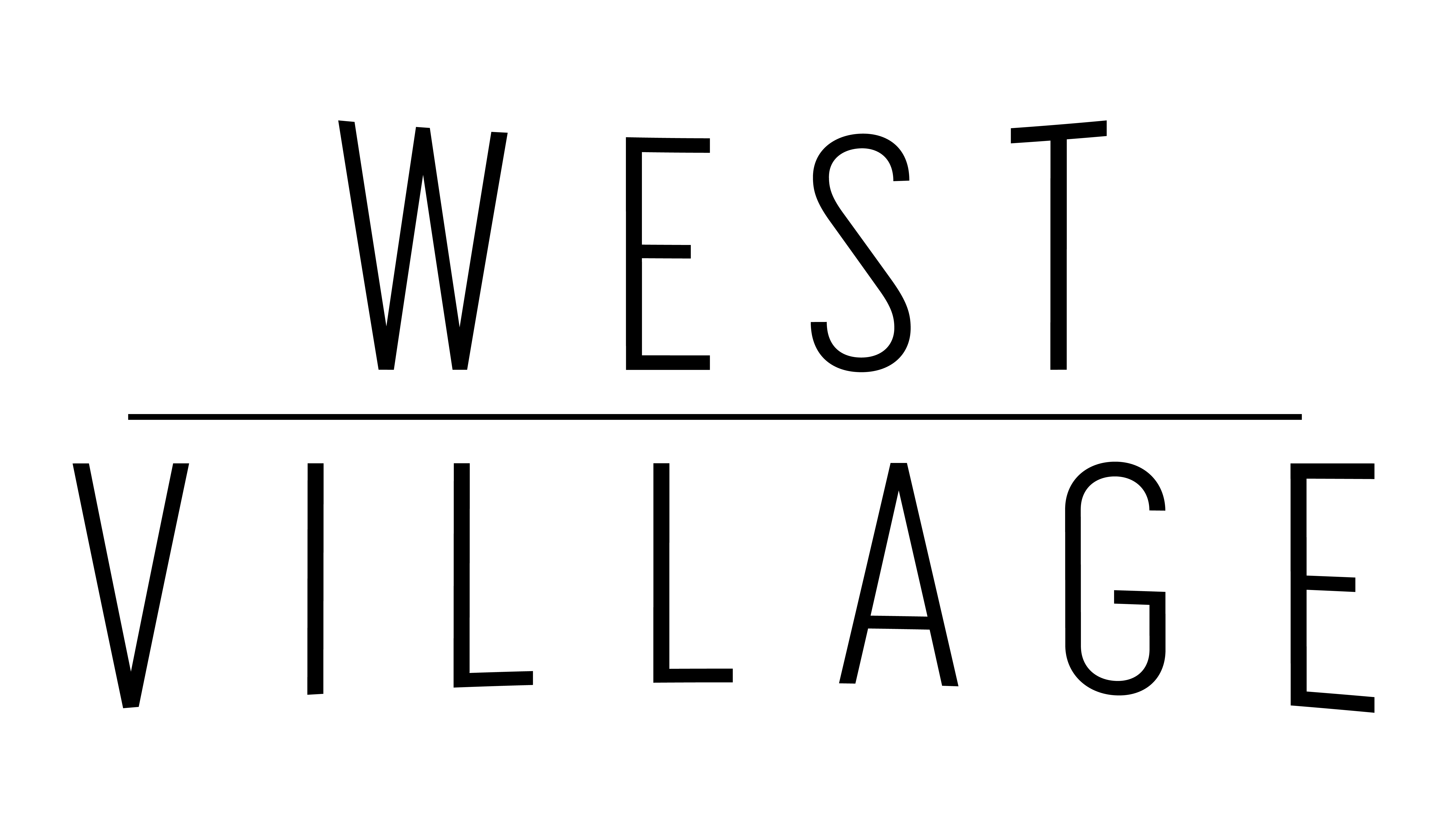 West Village wordmark logo with stylized letters W and V intertwined inside a circular border.