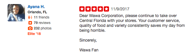Wawa customer reveiw