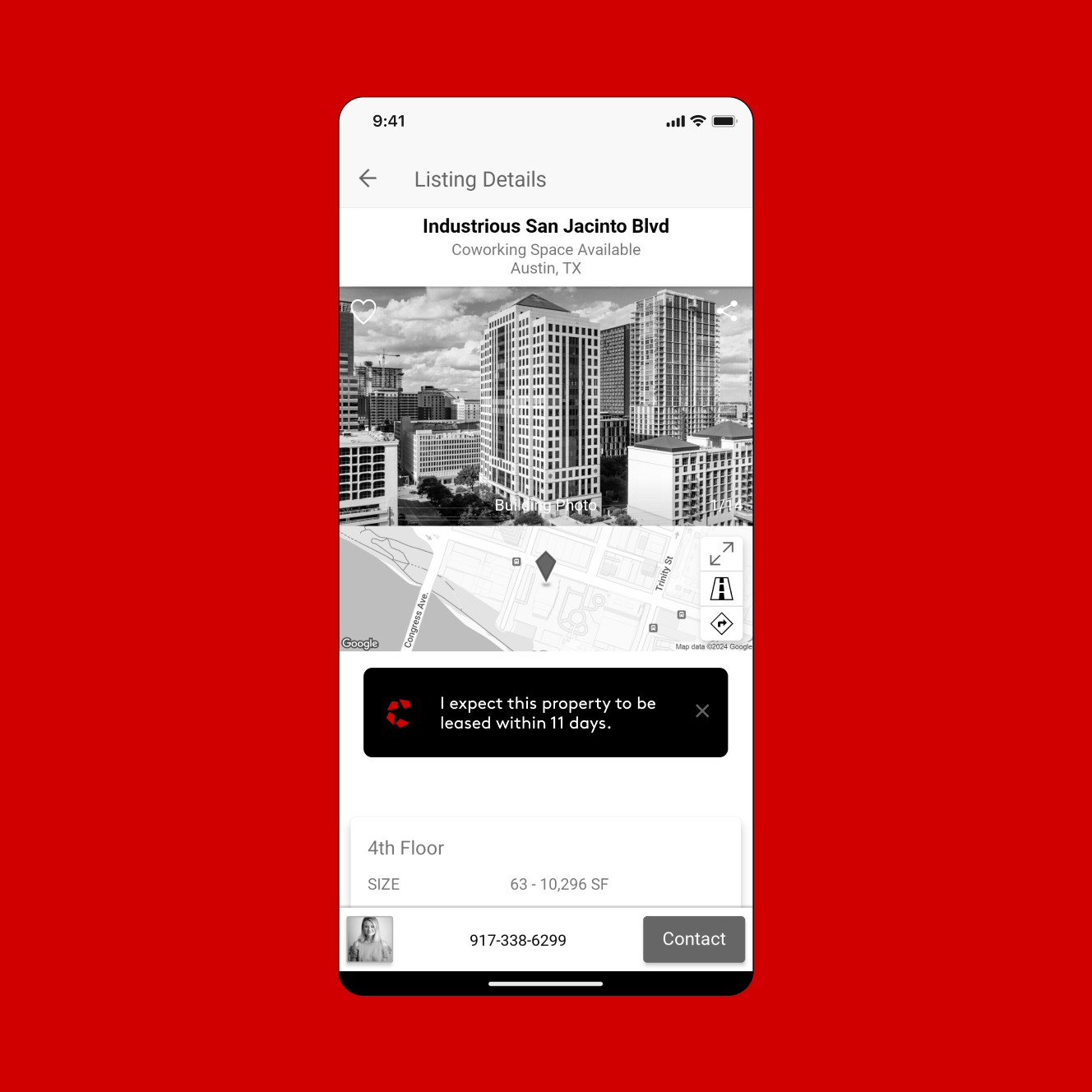 Mobile app screen showing a stamp card with eight greyed-out coffee cups and one colored cup for a free drink after buying eight hot or iced drinks.