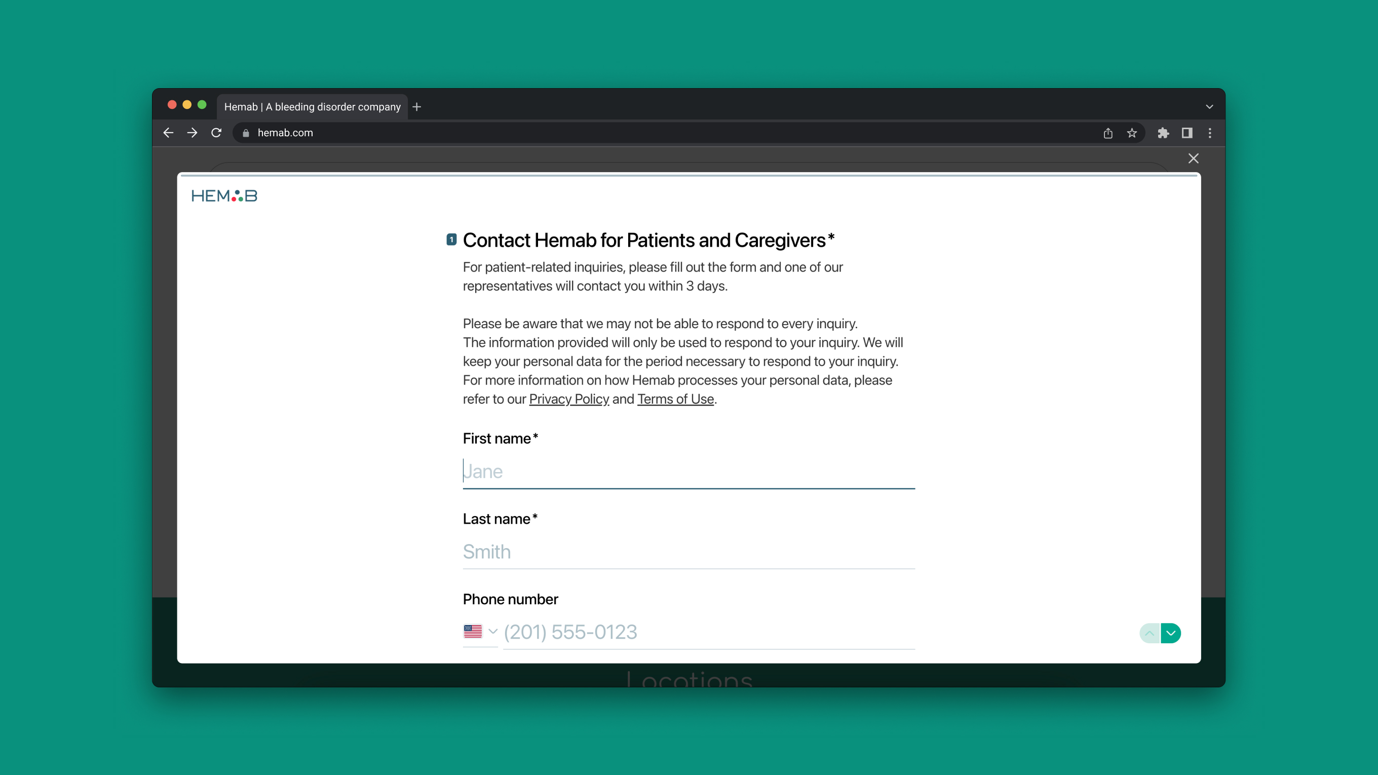 White text on red background reading 'MAKE SOMEONE Smile WITH A TREAT' with 'Smile' in cursive.