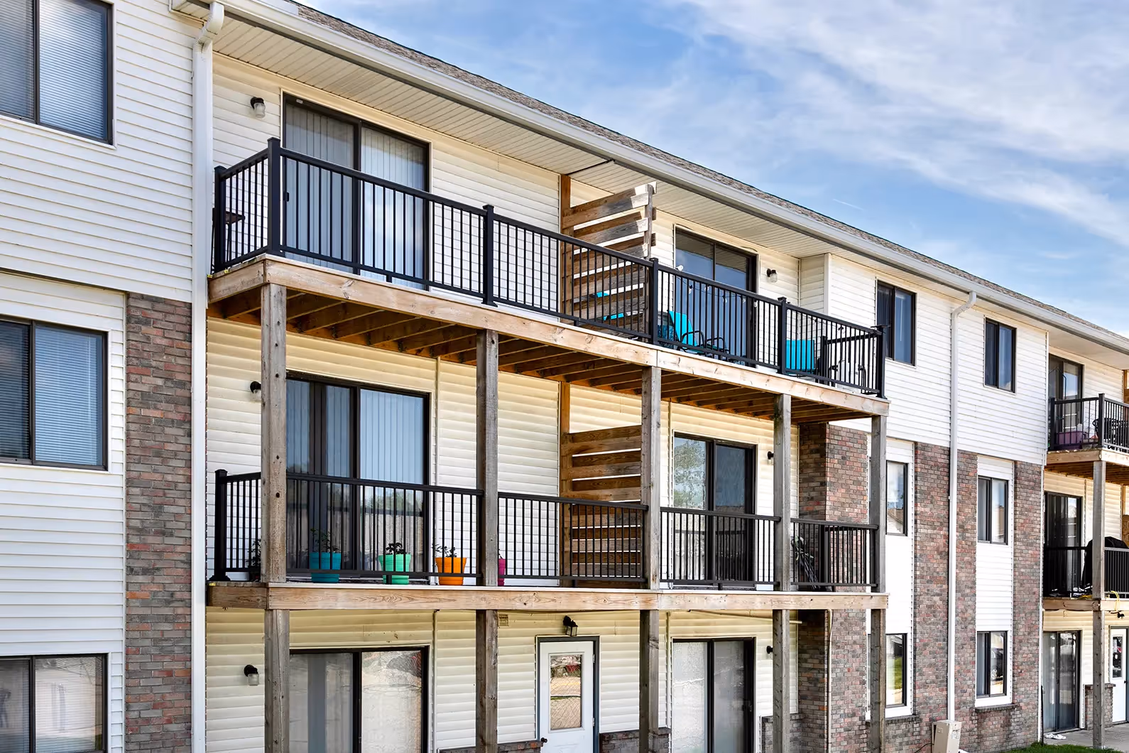 Exterior of apartment building
