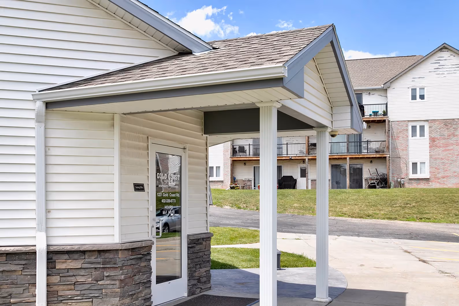 Exterior of apartment building