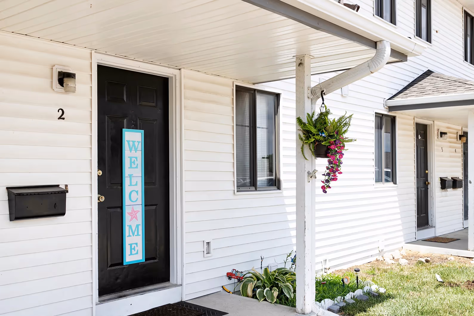 Exterior of apartment building