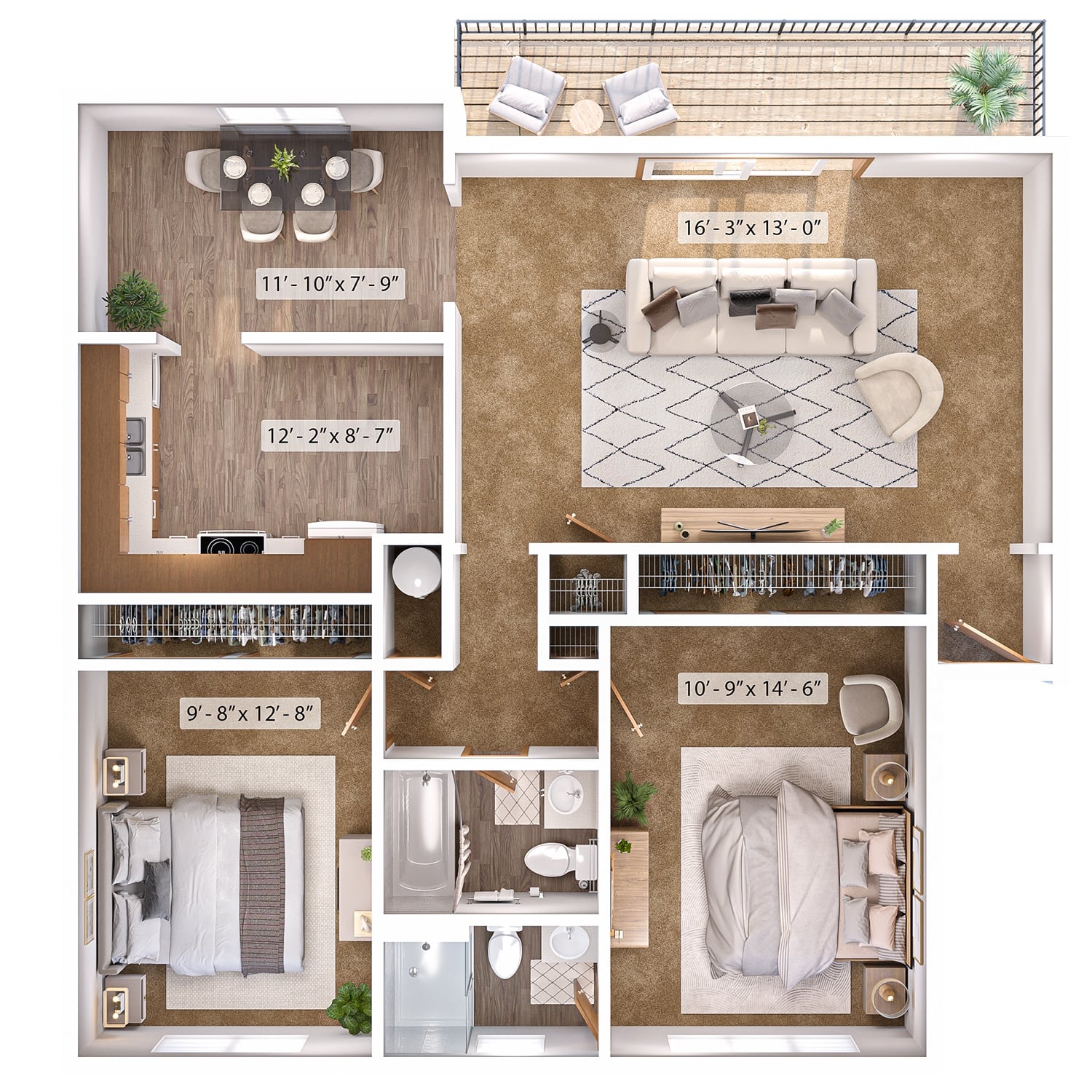 2 Bed, 2 Bath B