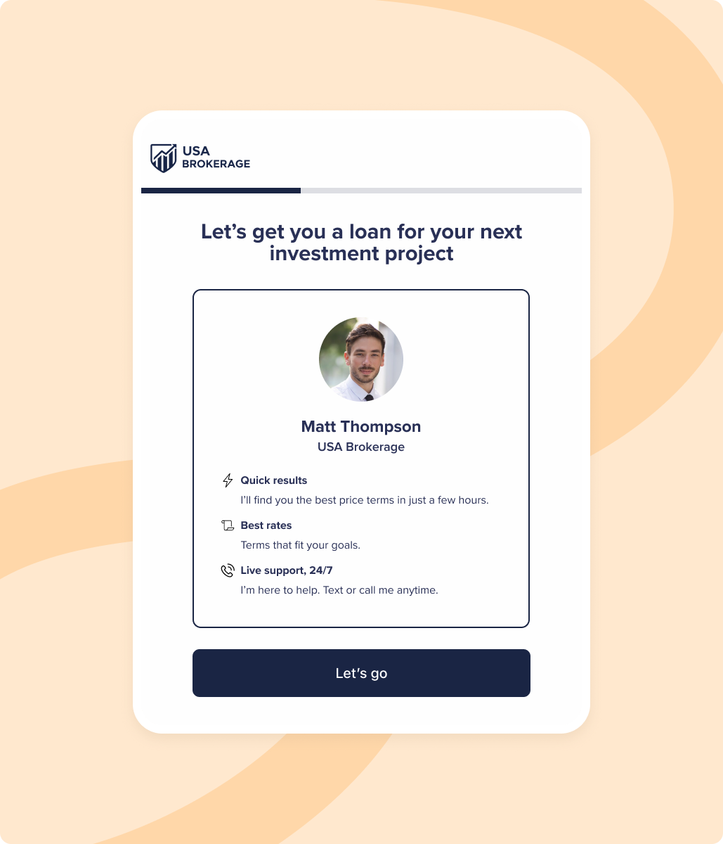 A broker sees an example of his white-label customizable intake form he needs to collect borrower information