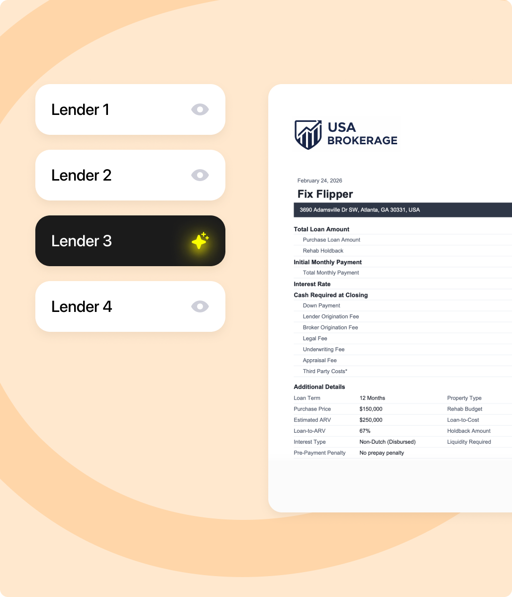 A broker sees different loan options and uses AI to identify the best option