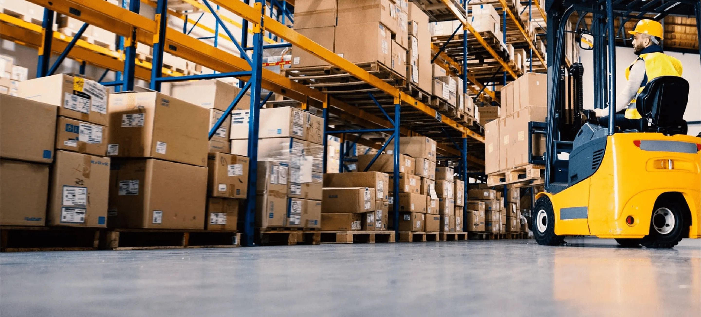 forklift in warehouse