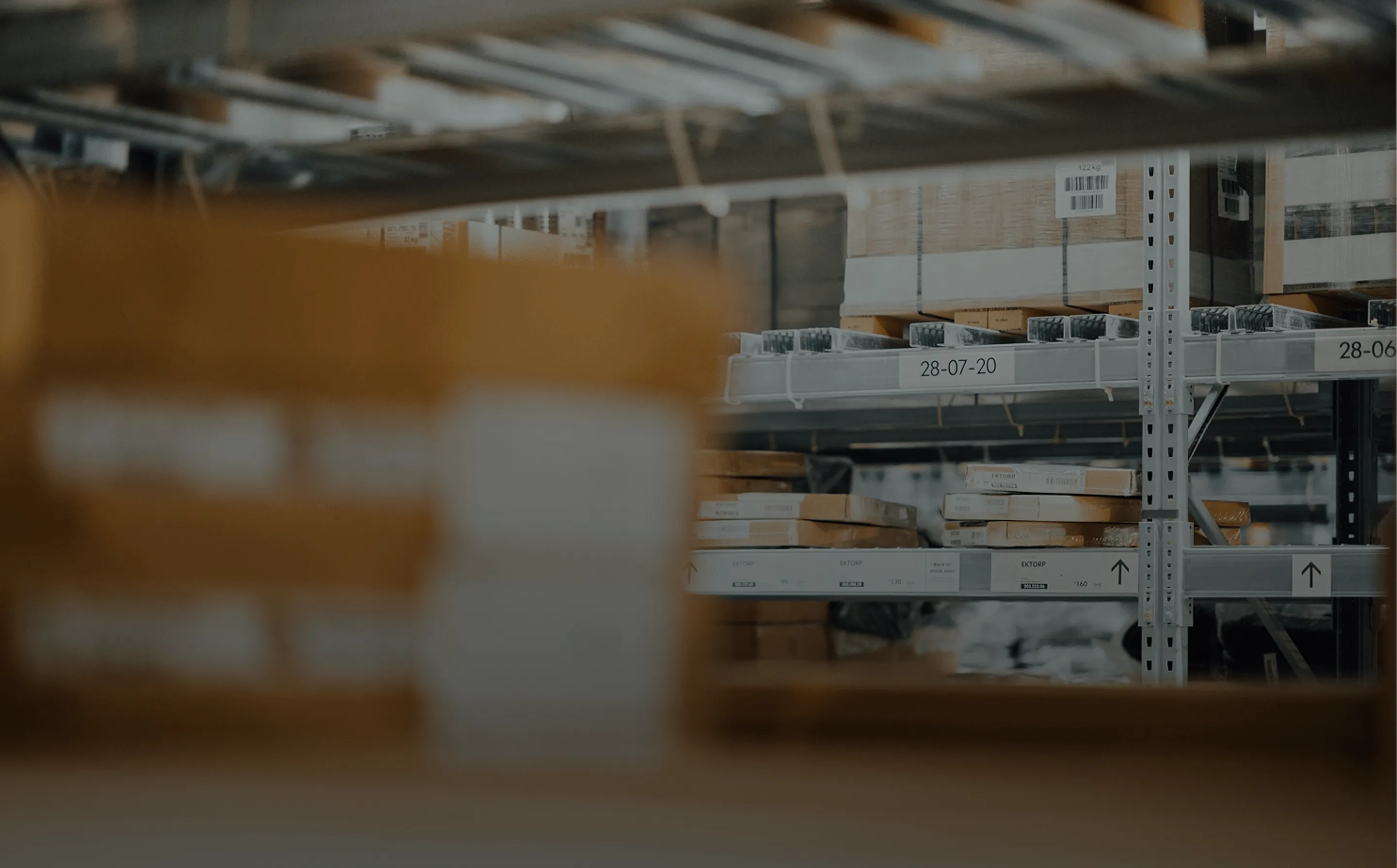 a box in a warehouse