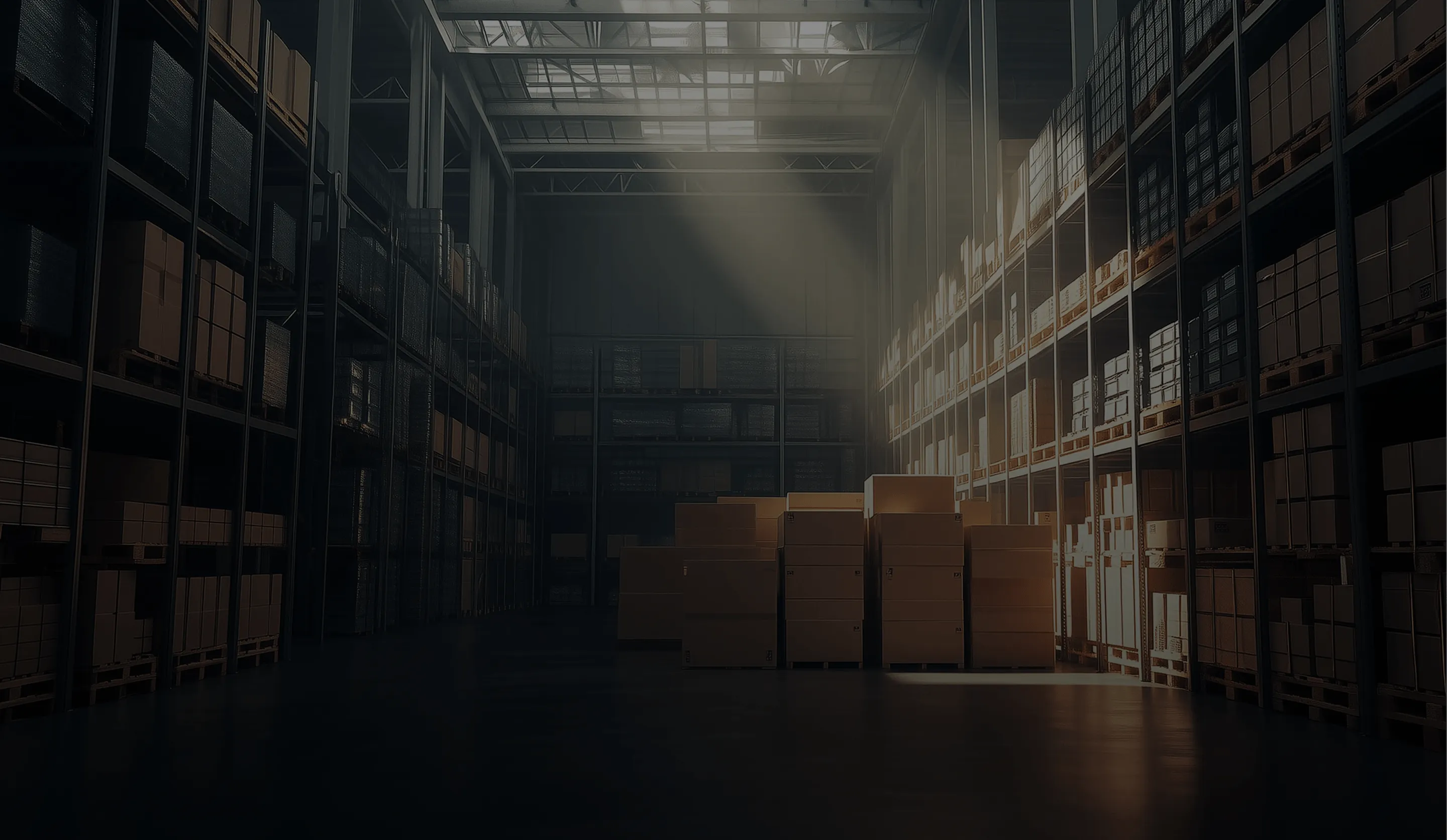 a warehouse storage with light