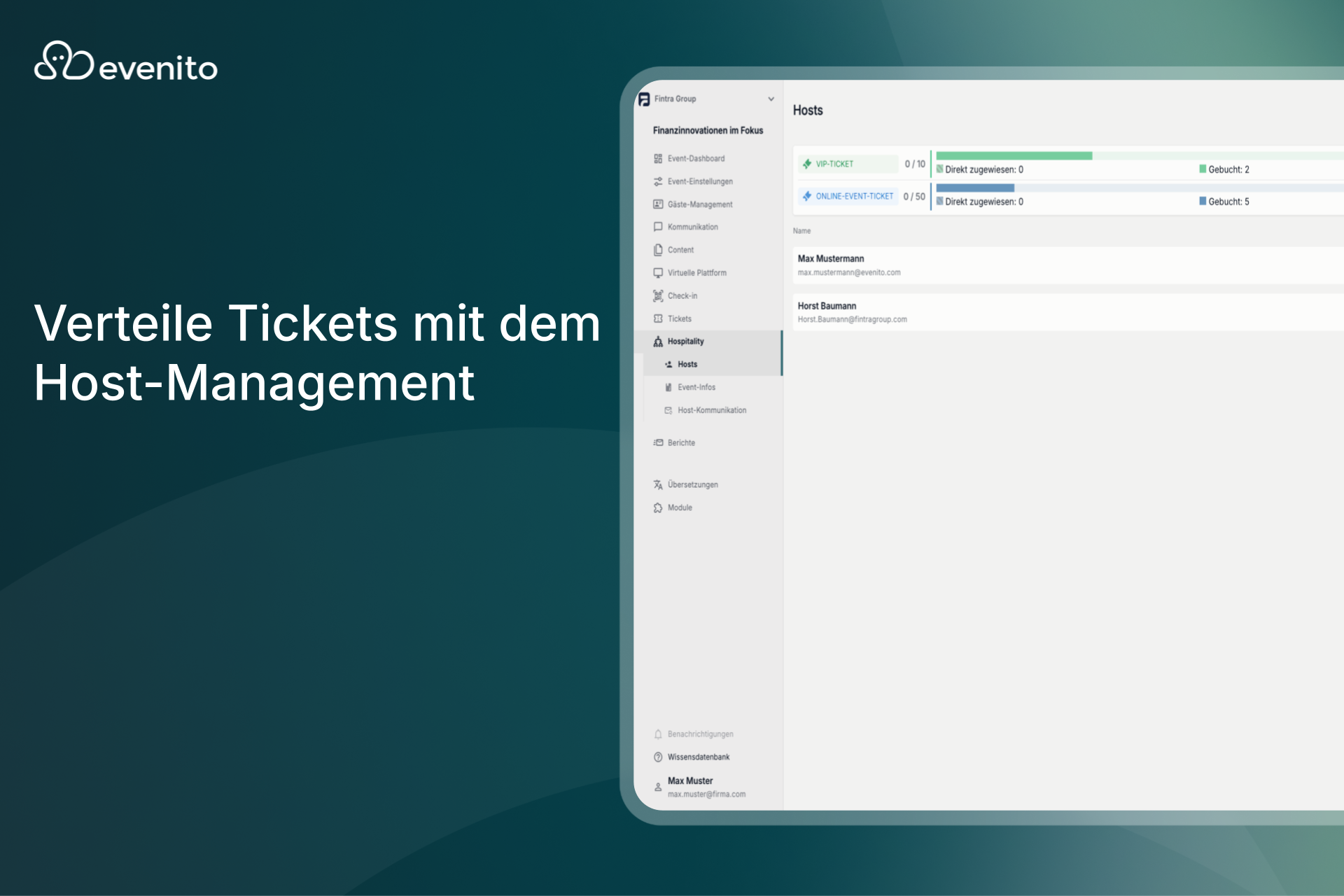 Ticketkontingente mit dem Host-Management verteilen