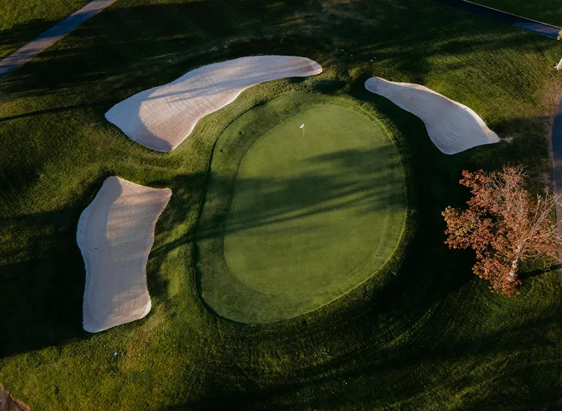 Above the sixth green at Rock Spring Golf Club