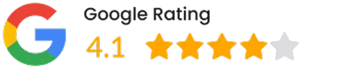 Google logo with a 4.1 star rating out of 5 stars.