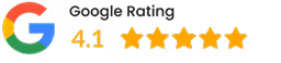 Google logo with a 4.1 star rating out of 5 stars.