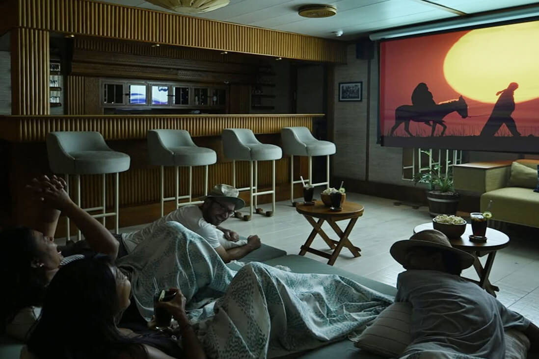 Indoor cinema setup (by request)