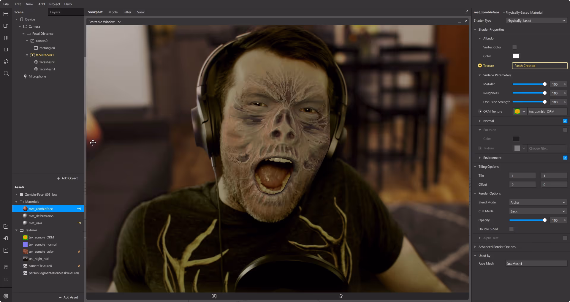 A screenshot of Eddy's Spark Masterclass showing a zombie effect.