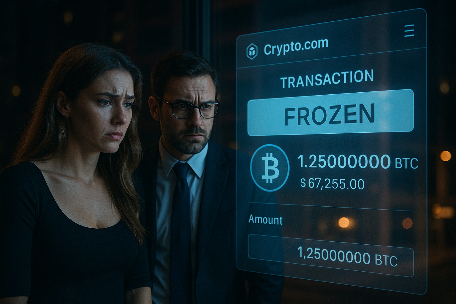 Personen vor digitalen Finanz-Dashboards oder Krypto-Interfaces – Symbolbild für Klage gegen Crypto.com, Binance und andere Plattformen bei Krypto-Betrug.