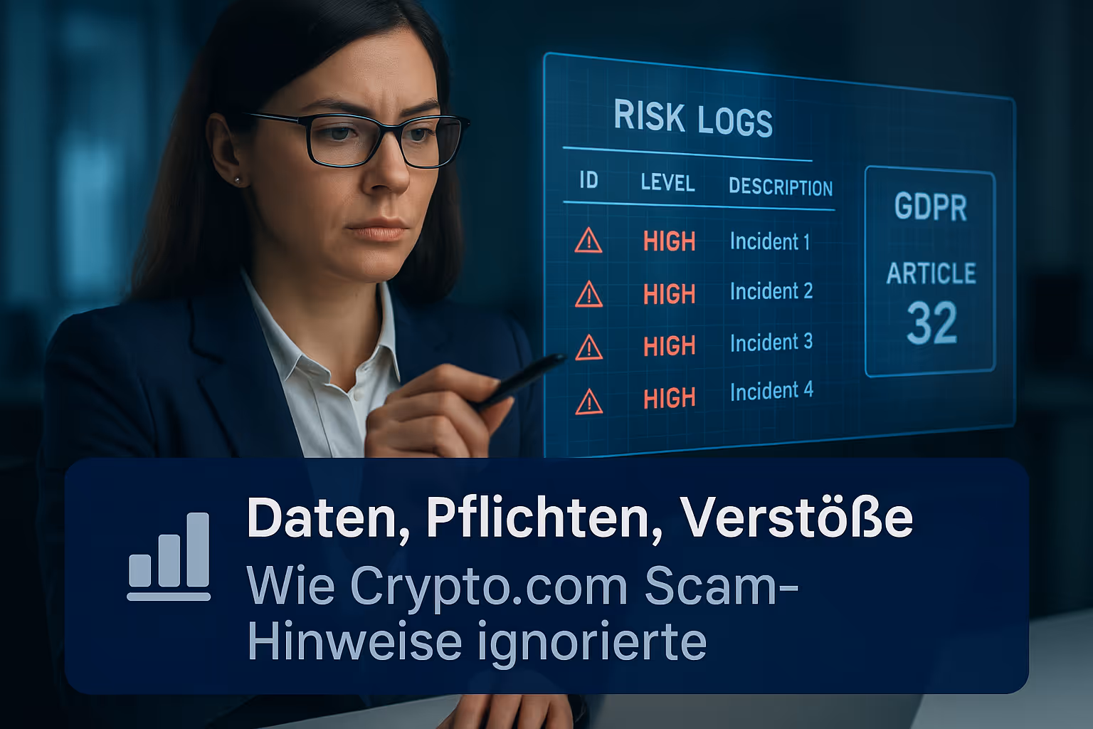 Crypto.com verletzt DSGVO-Pflichten: fehlende Datensicherheit, verweigerte Auskunft, mögliche Haftung nach Art. 82 DSGVO.