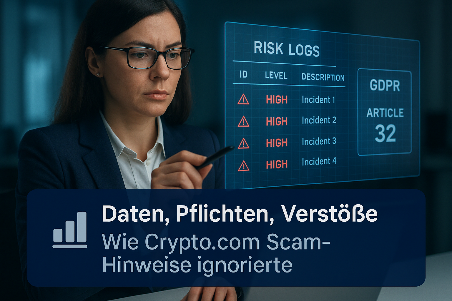 Crypto.com verletzt DSGVO-Pflichten: fehlende Datensicherheit, verweigerte Auskunft, mögliche Haftung nach Art. 82 DSGVO.