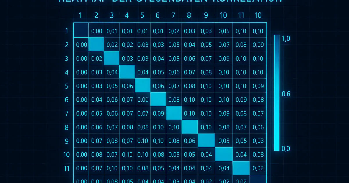 „Heatmap, die Korrelationen zwischen steuerlich relevanten Datensätzen visualisiert.“