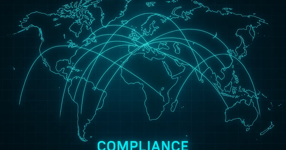 „Globale Compliance-Datenströme über verschiedene Staaten hinweg.“