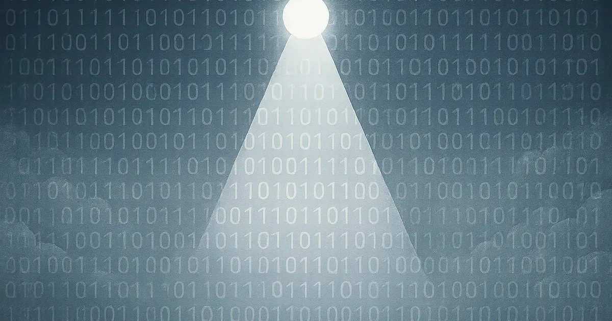 „Darstellung eines abstrakten Datenclusters mit hervorgehobenen Punkten, die mögliche Auffälligkeiten oder Risikomuster repräsentieren.“