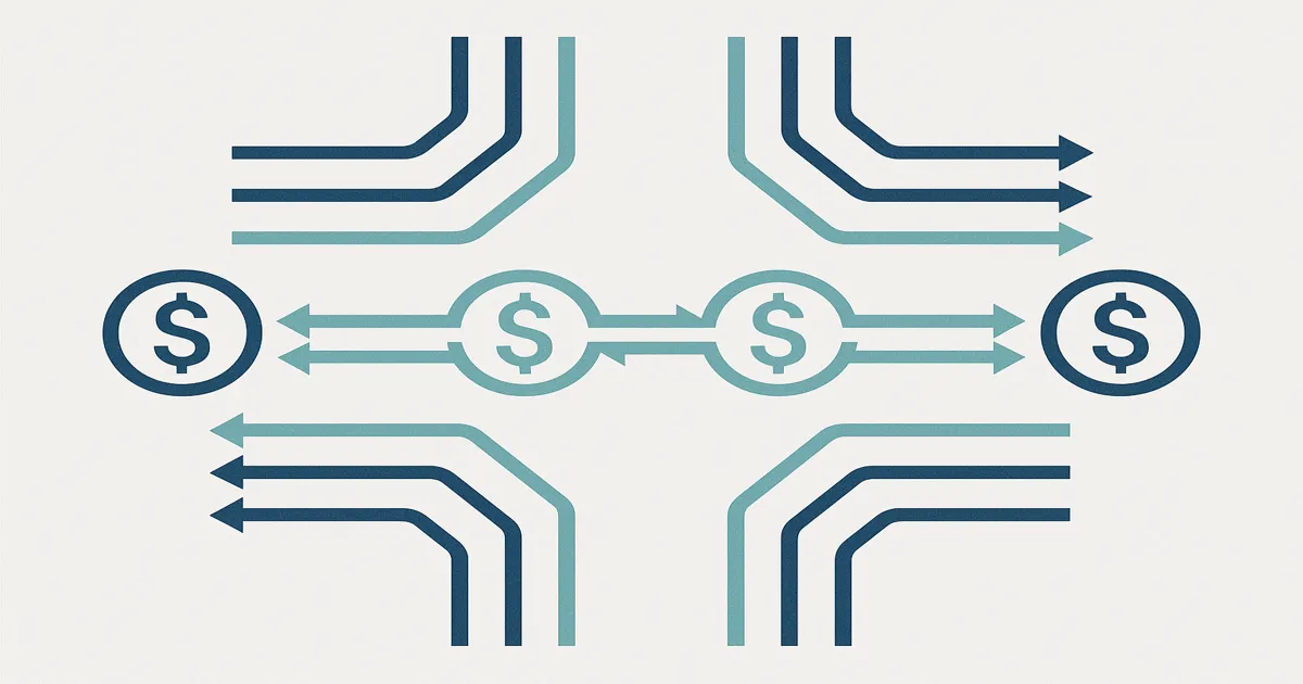 „Darstellung eines abstrakten Datenclusters mit hervorgehobenen Punkten, die mögliche Auffälligkeiten oder Risikomuster repräsentieren.“
