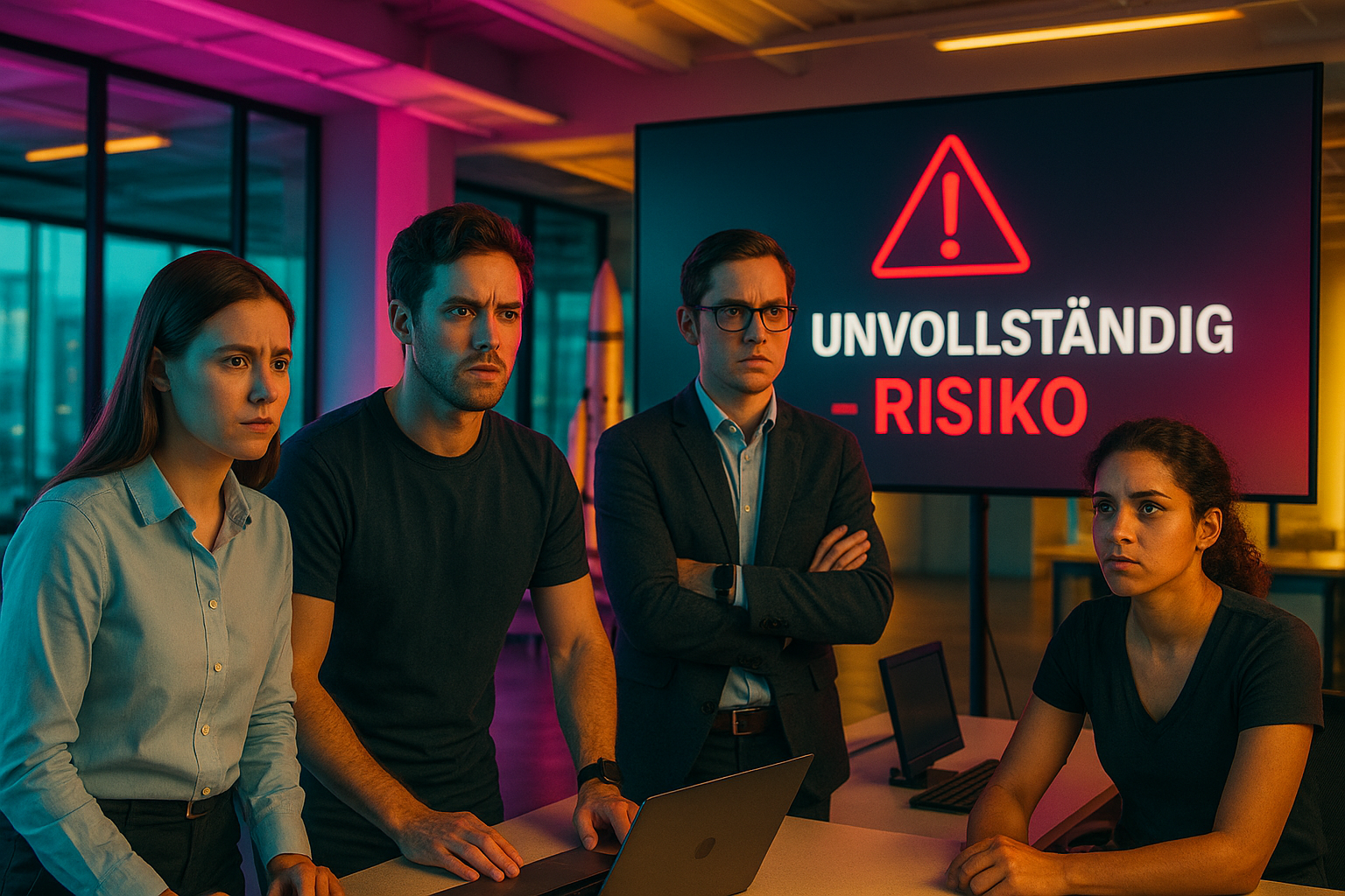 Team sieht Warnhinweis „Unvollständig – Risiko“ zu fehlenden Token-AGB.