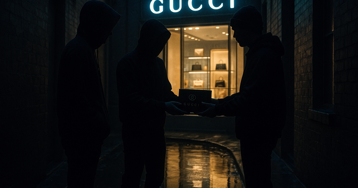 „Visualisierung aktueller Payment-Fraud-Risiken 2025, darunter Kreditkartenbetrug, ORC-Banden, Return-Fraud und digitale Angriffe auf Luxus-Retail-Händler.“