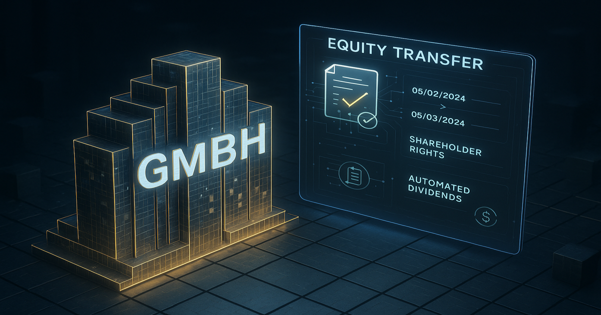 Digitale Darstellung von tokenisierten Unternehmensanteilen, regulatorischen Anforderungen (MiCA, eWpG, MiFID II) und modernen Aktionärs- und Gesellschafterregistern.