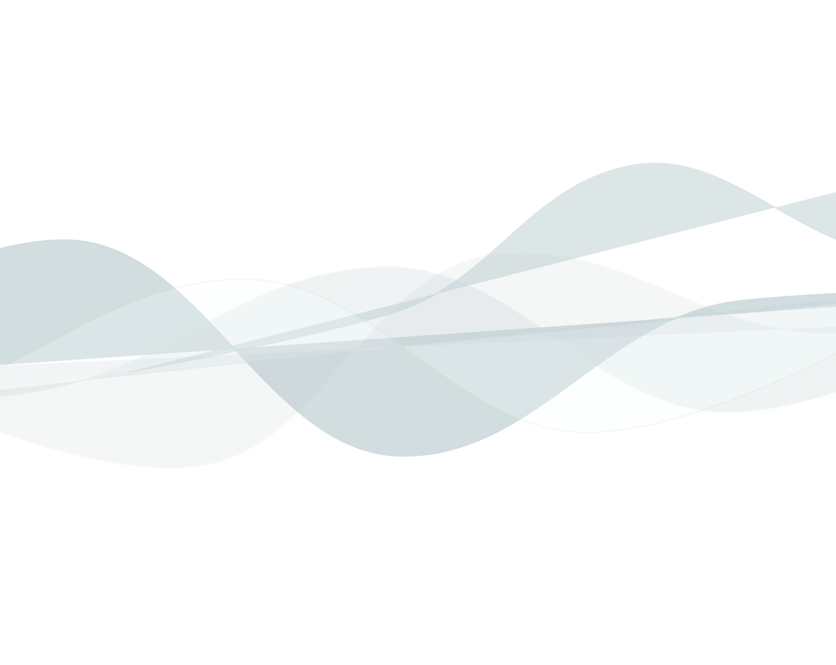 Abstract overlapping transparent waves in shades of blue and teal on a black background.