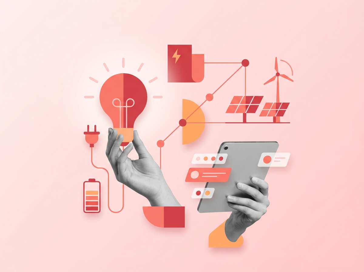 Energy company branding materials including logo designs and brand guidelines