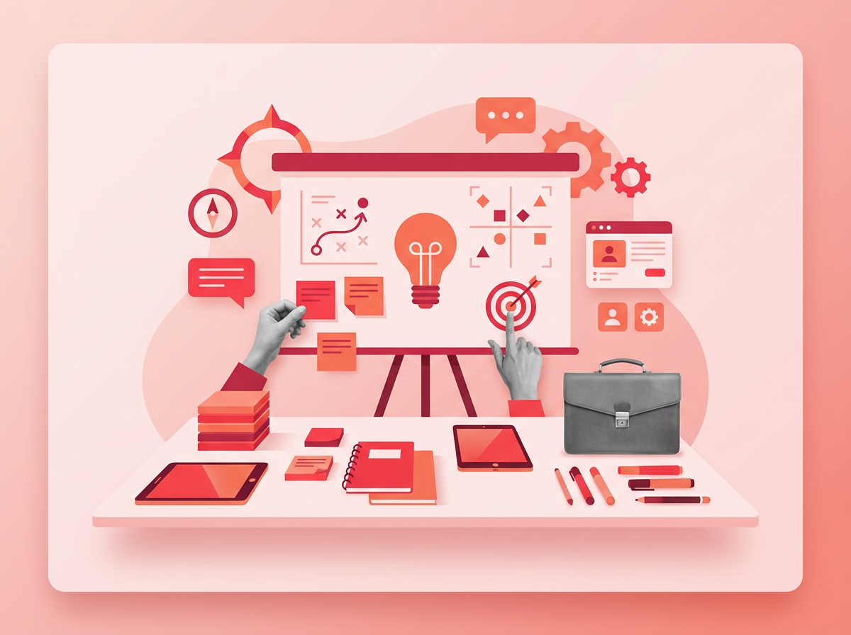 B2B brand strategy workshop session with business leaders collaborating on positioning frameworks 