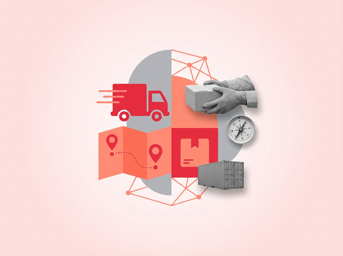 Modern transport and logistics branding showcasing container ships and strategic brand elements