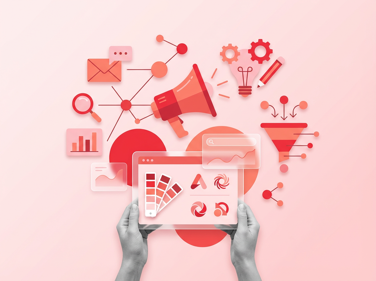 Modern Singapore branding agency office with creative team collaborating on brand strategy 