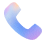 Phone handset icon with gradient blue and pink colors.