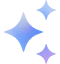 Four light blue sparkling stars with gradient shading on a transparent background.