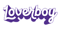 Loverboy logo with stylized purple and white text.