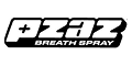 Pzaz Breath Spray logo with bold stylized text on black background.