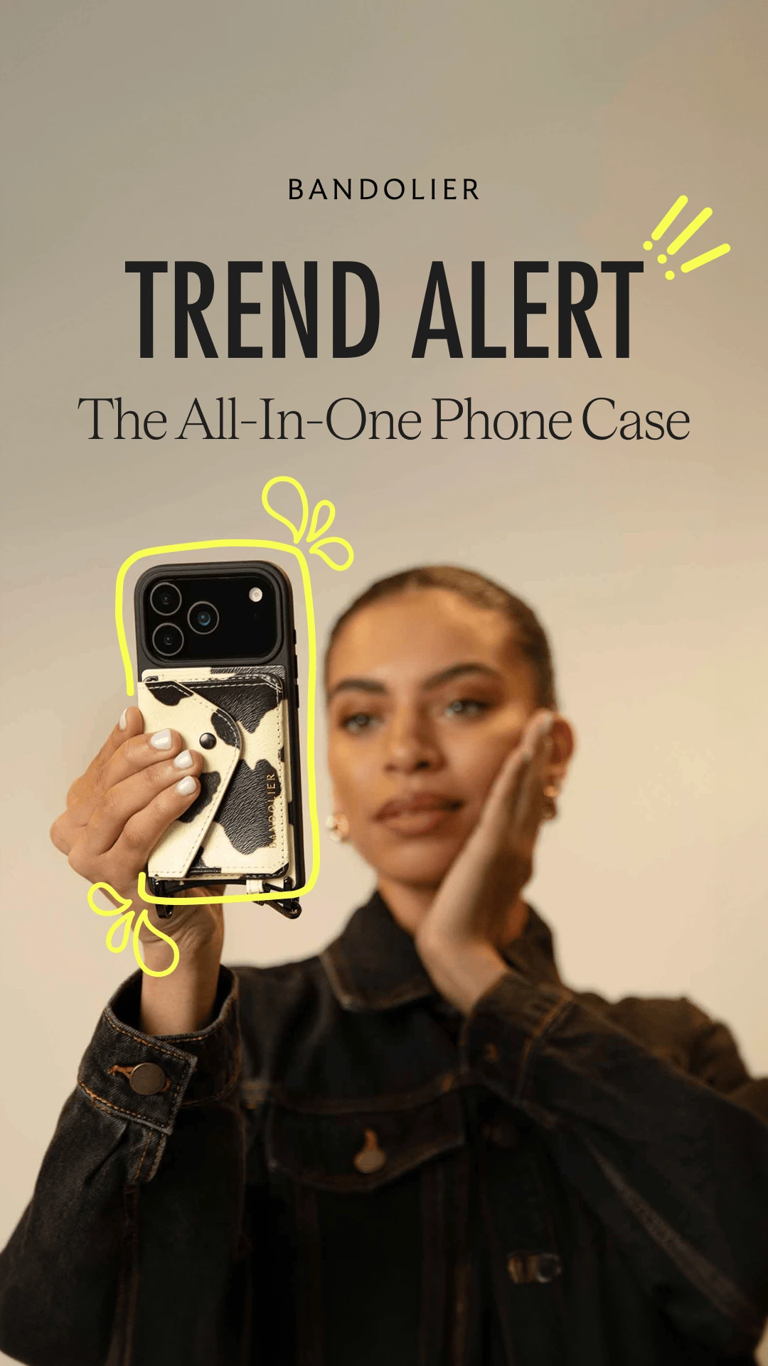 Hand holding a PAMOS Signature bottle against a blue sky, highlighting features: alcohol-free, supports blissful sleep, elevated vibes unlocked, vegan and gluten free, naturally flavored and fast acting.