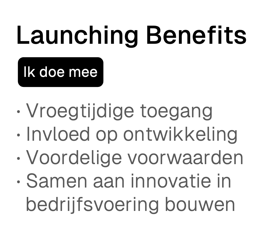 Launching benefits overzicht van het bedrijfsvoering dashboard