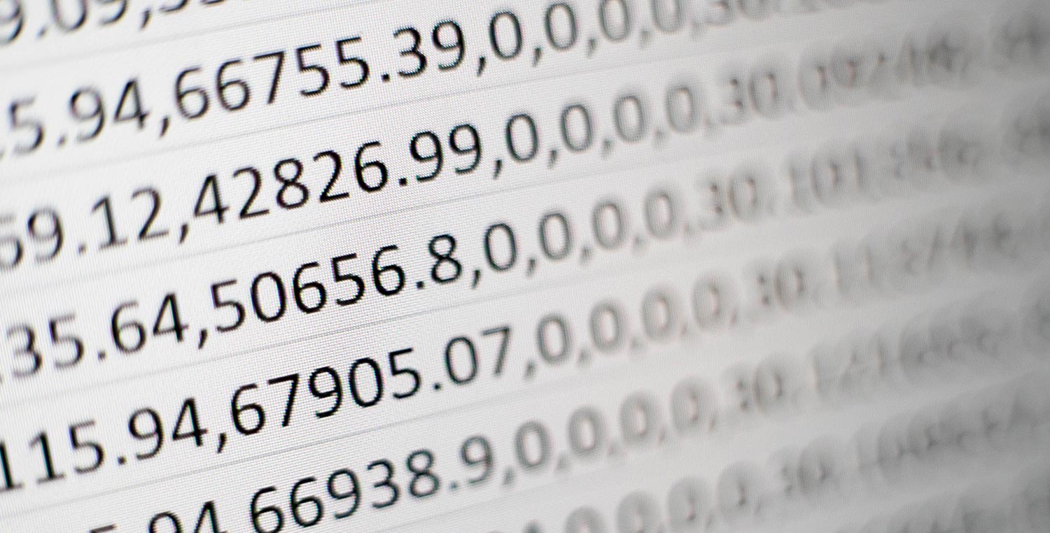 Endless numbers printed on a notepad