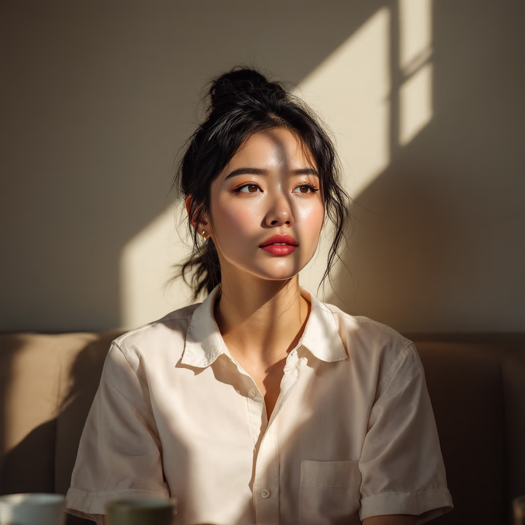 [headshot] image of customer (for a modern restaurant)