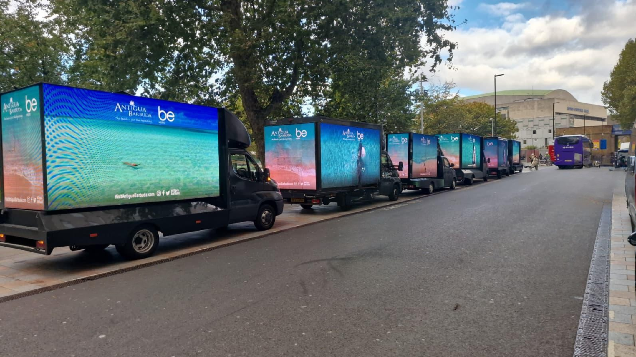 A picture of a row of digivans 