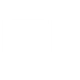 Simple black outline of a black van with two wheels and a driver cabin.