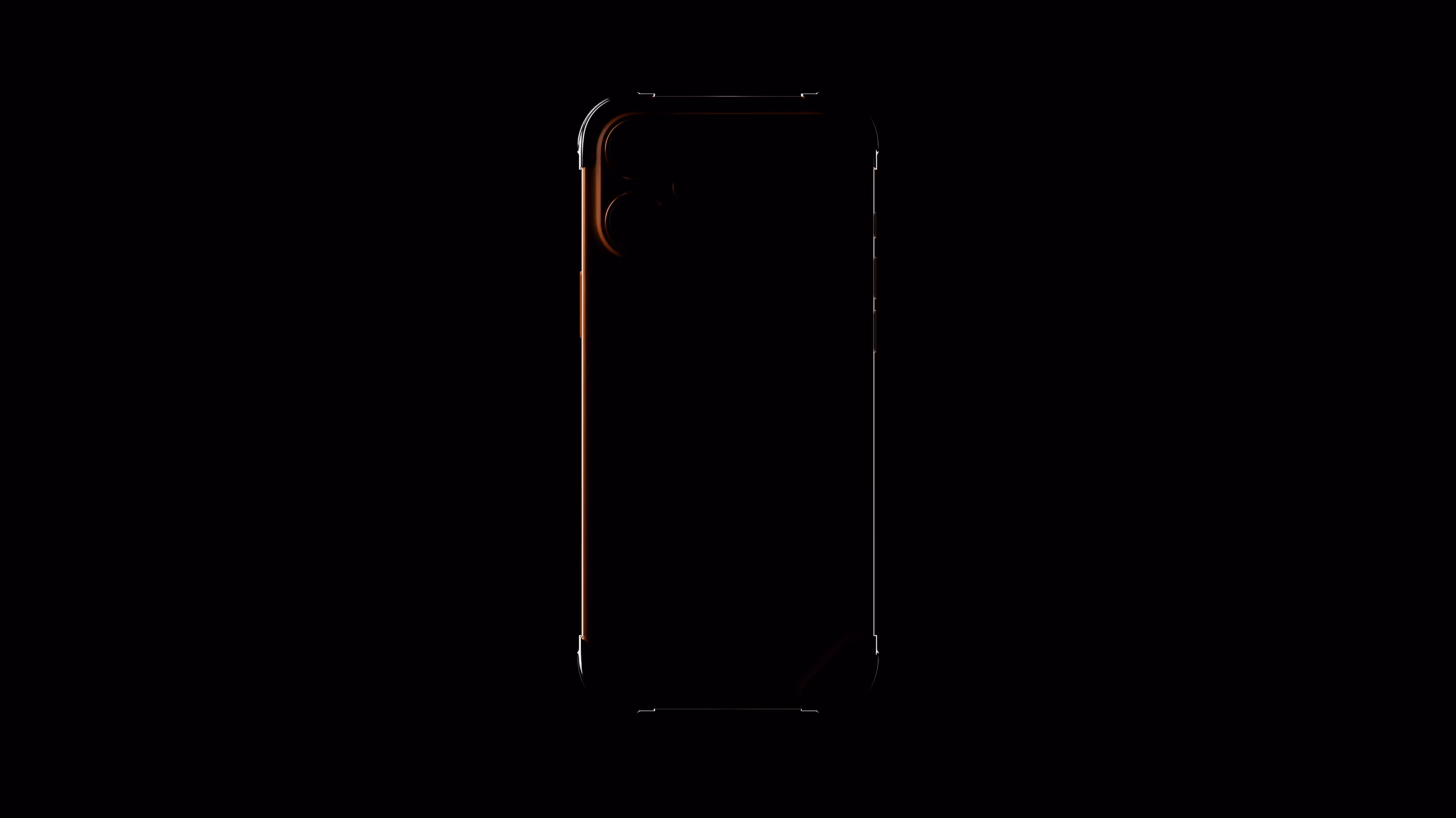 Smartphone silhouette with subtle orange edge lighting on a Liquid Metals Case.