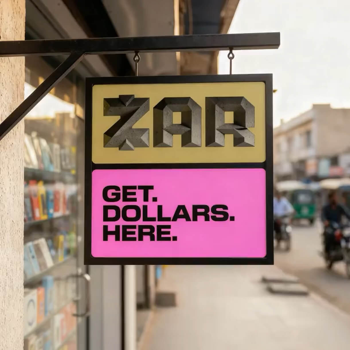 Zar sign on the street