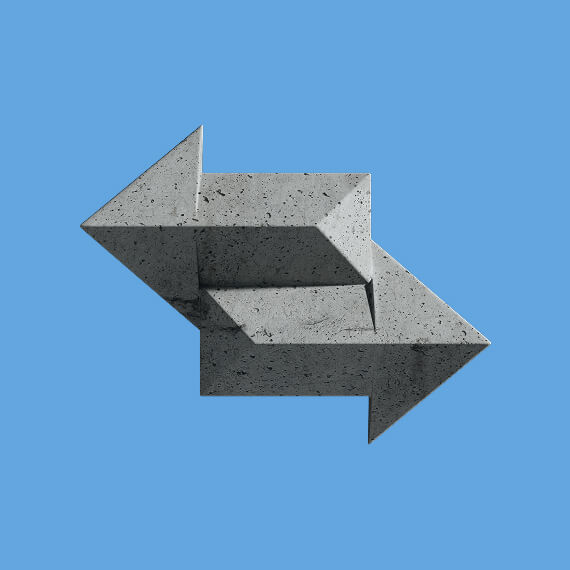 rock arrows showing an exchange